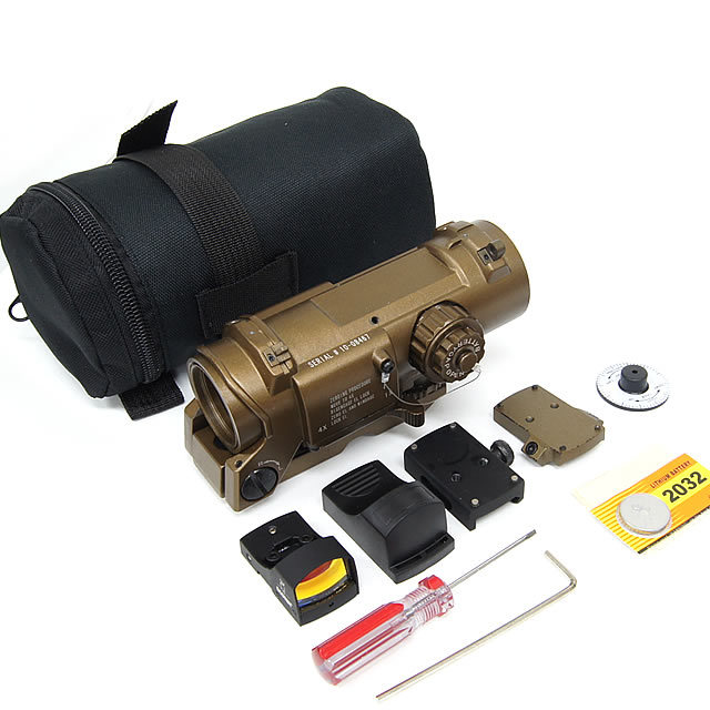 Elcan Specter DR 1X 4X Red Illuminated Scope w/ red dot sight
